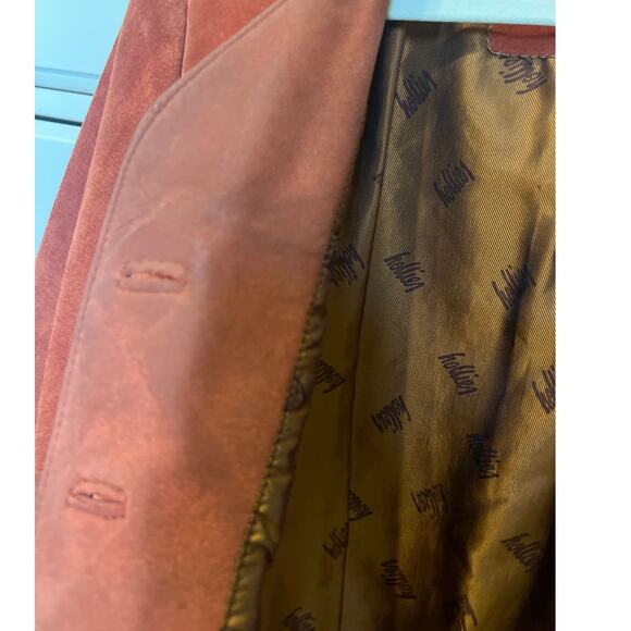 Vintage Hollies Burnt Orange Suede Leather Jacket Women's Coat Size 38 8 Boxy - Picture 10 of 12